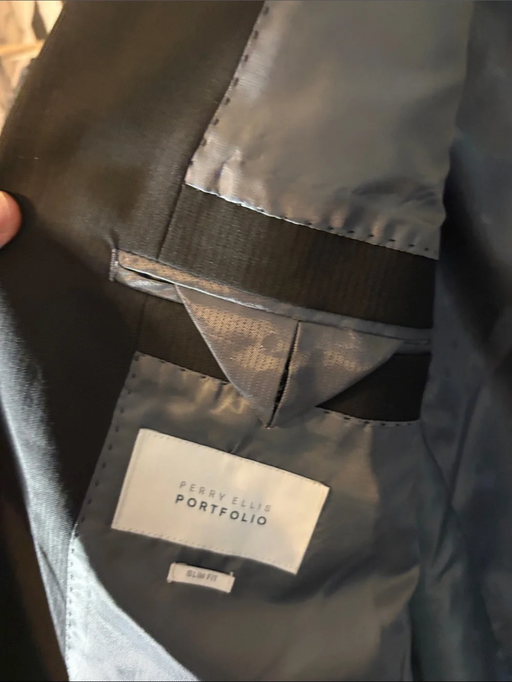Perry Ellis Black Two-Button Notch Lapel Sport Coat